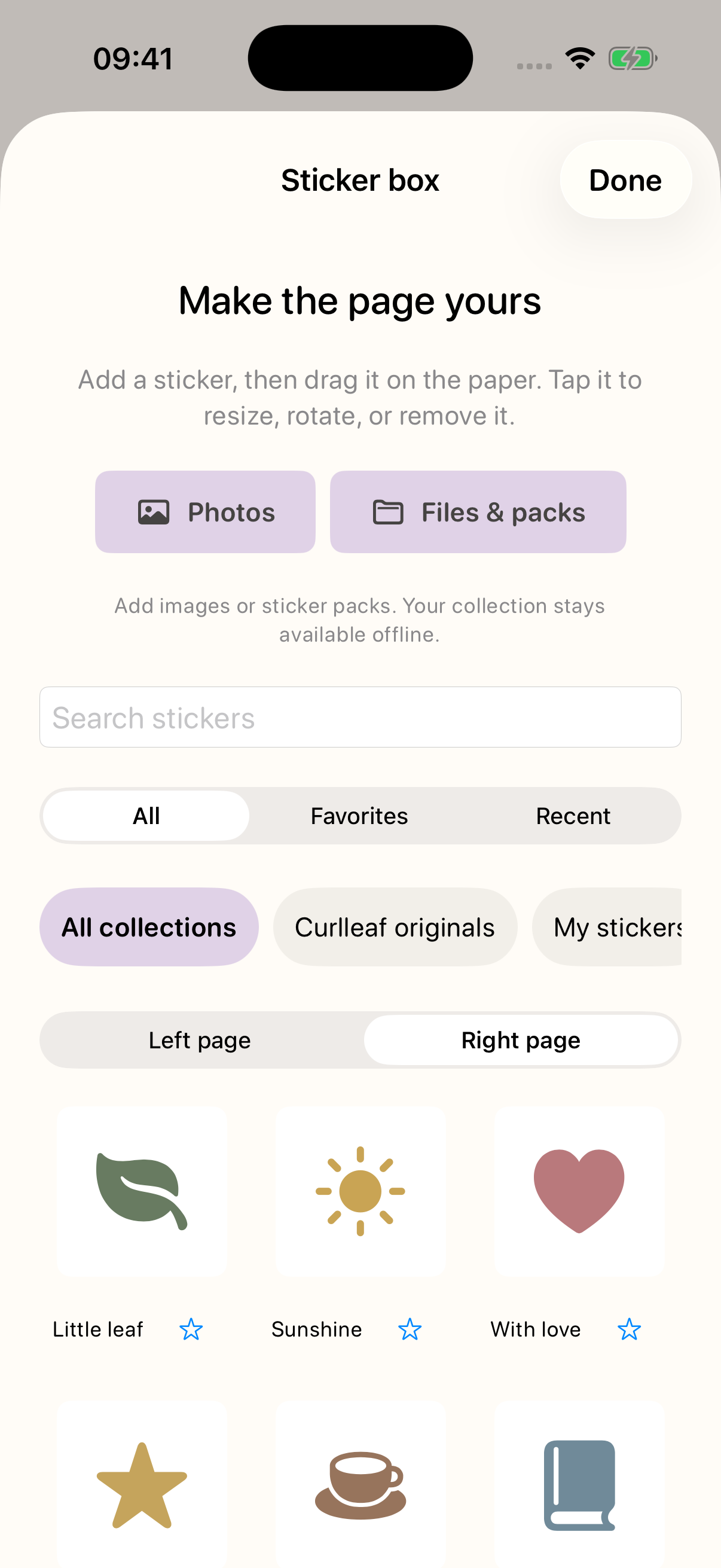 The Curlleaf sticker box with original collections and import controls
